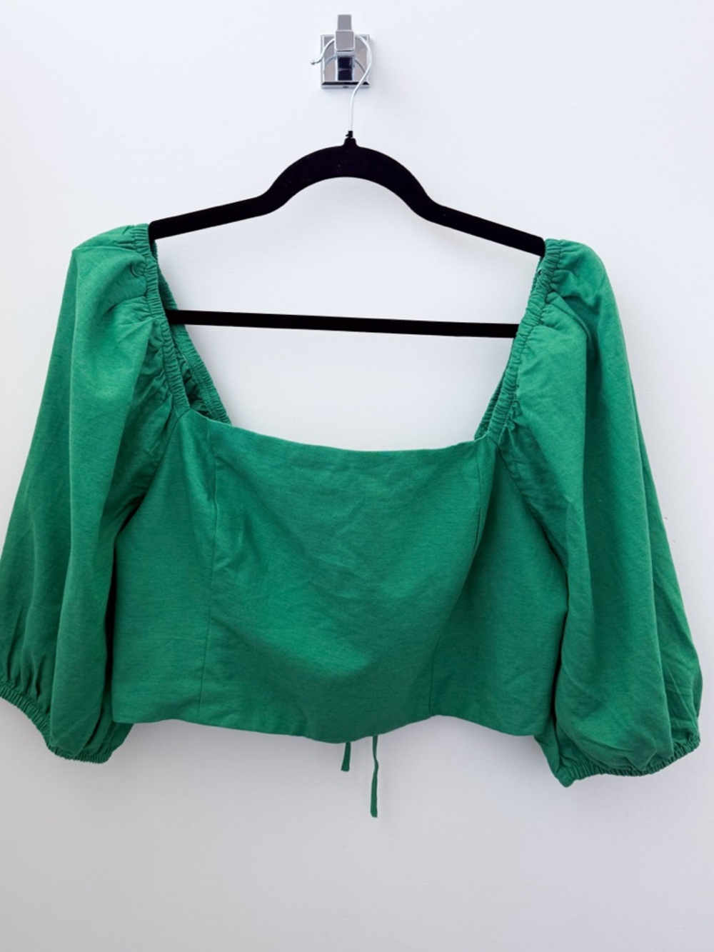 Dynamite Puff Sleeve Crop Top Green Size L